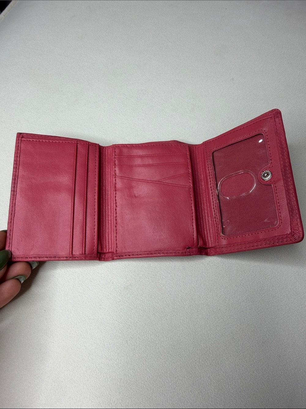 Fossil Compact Leather Wallet - Raspberry - Picture 4 of 7